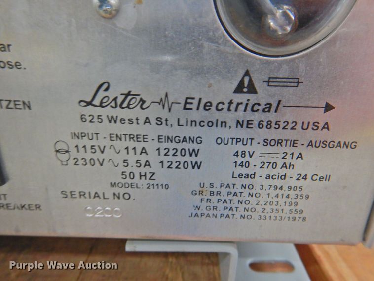 image for item DP4768 (18) Lester Electric Lestronic II 48V forklift battery chargers