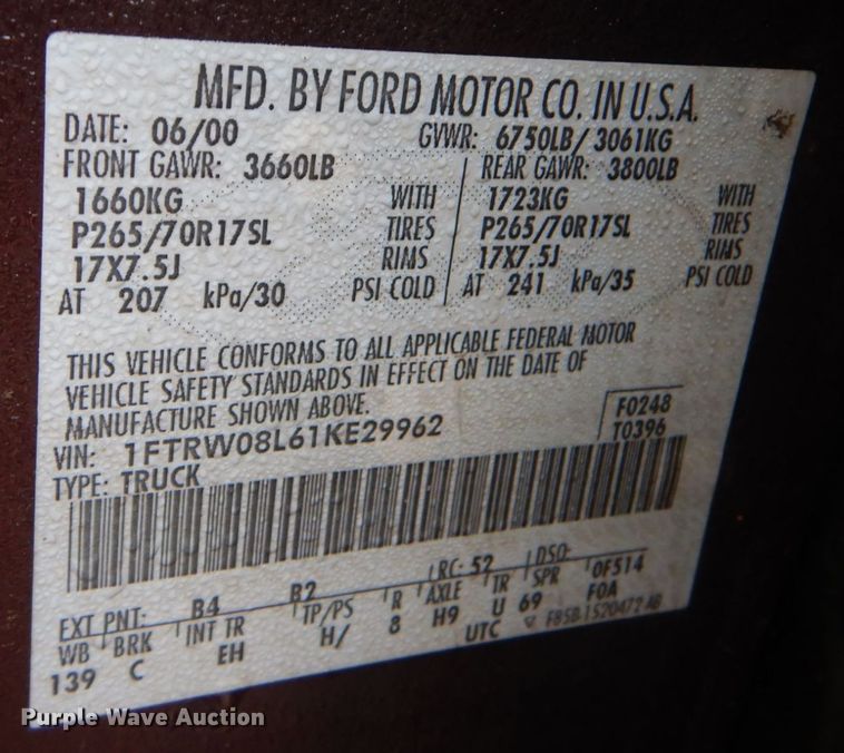 image for item DP8593 2001 Ford F150  SuperCrew pickup truck