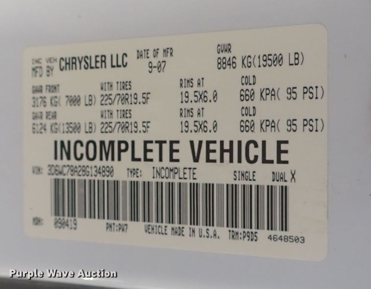 image for item DQ4951 2008 Dodge Ram 5500  Quad Cab utility / service truck