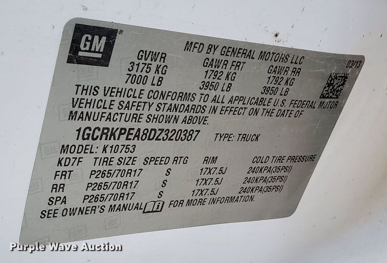 image for item DR7378 2013 Chevrolet Silverado 1500  Ext. Cab pickup truck