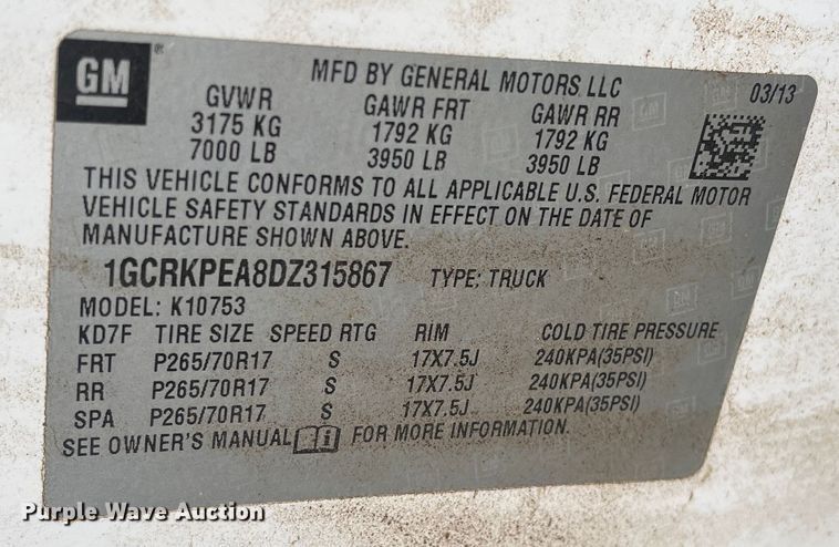 image for item DR7379 2013 Chevrolet Silverado 1500  Ext. Cab pickup truck