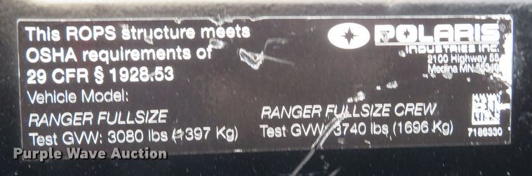 image for item FB9826 2018 Polaris Ranger 900 XP Crew  utility vehicle