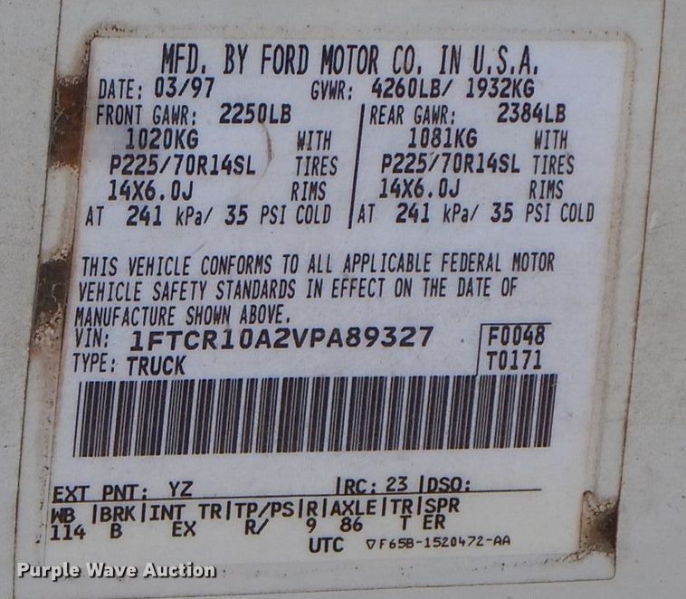 image for item HG9275 1997 Ford Ranger XLT  pickup truck