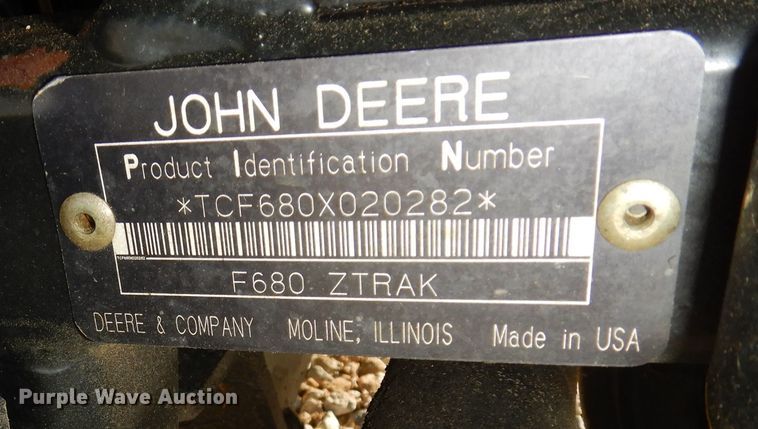 image for item IE9996 John Deere ZTrak F680  ZTR lawn mower