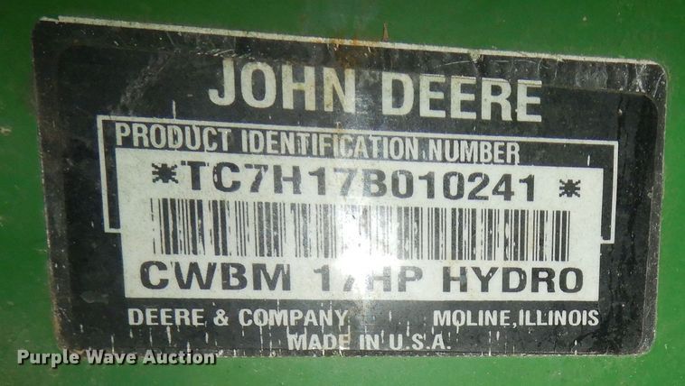 image for item IE9997 John Deere  ZTR lawn mower
