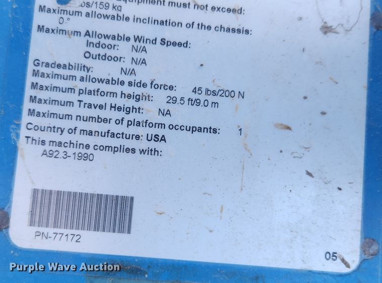 image for item JB9675 2005 Genie AWP-30S  vertical lift