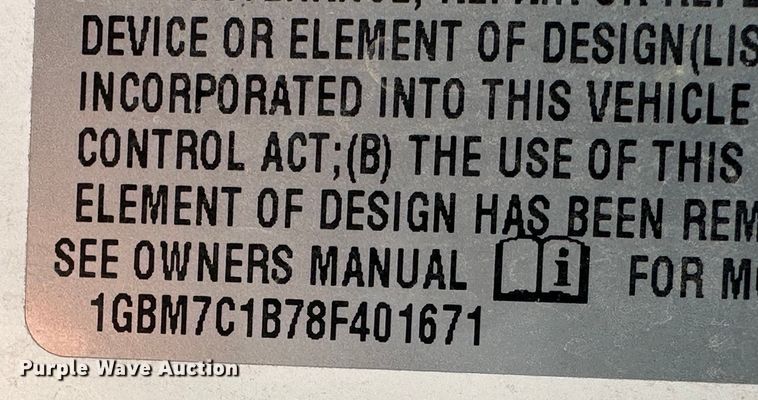 image for item JD9778 2008 Chevrolet C7500  utility / service truck