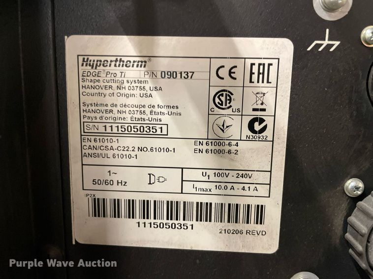 image for item JL9751 2015 Advanced Cutting Systems Cutter II 510  plasma cutter table