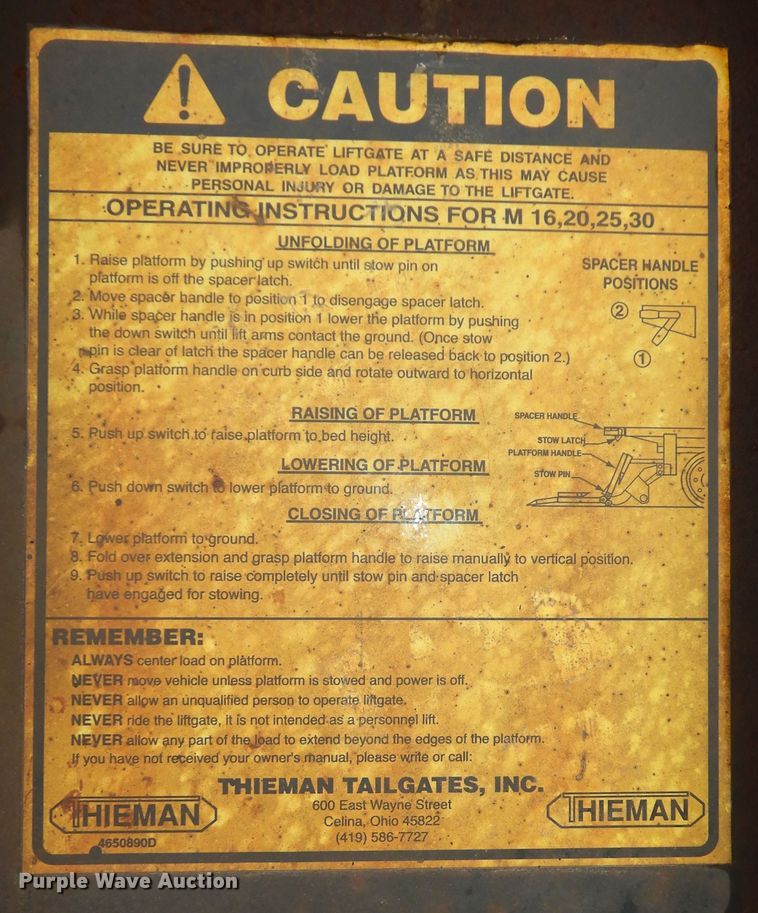 image for item JR9066 Thieman  end gate lift gate