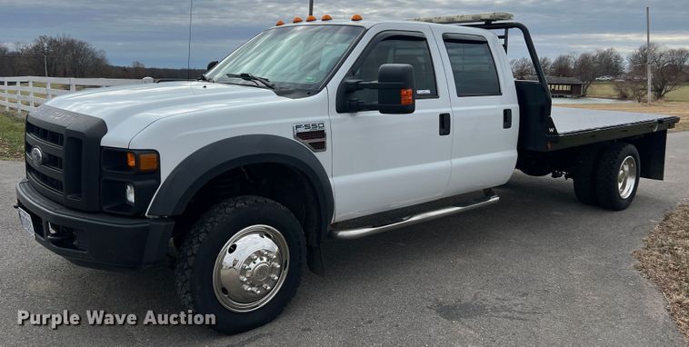 image for item JU9768 2008 Ford F550 Super Duty XL  Crew Cab flatbed truck