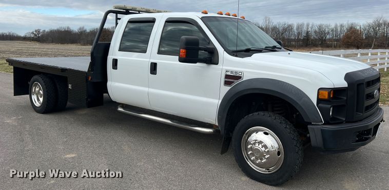 image for item JU9768 2008 Ford F550 Super Duty XL  Crew Cab flatbed truck