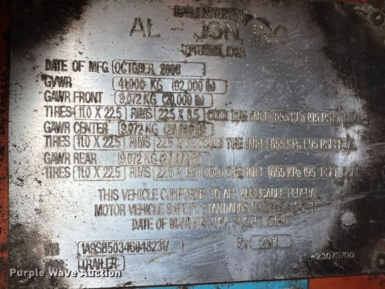 image for item JU9862 2006 Al-jon 580CL  car crusher