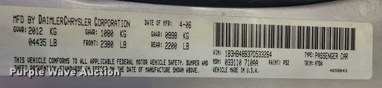 image for item JW9926 2007 Dodge Caliber SXT