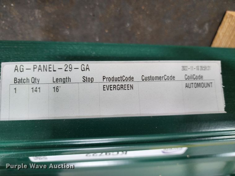 image for item KC9722 (141) sheets of Doerkson Metal Components metal siding/roofing