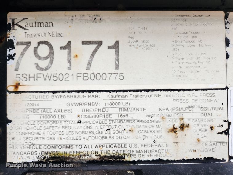 image for item KT9558 2015 Kaufman  car carrier