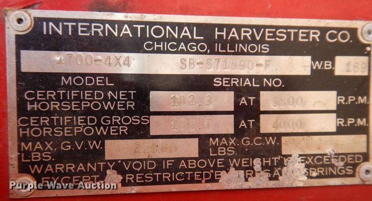 image for item KW9612 1965 International Loadstar 1700  fire truck