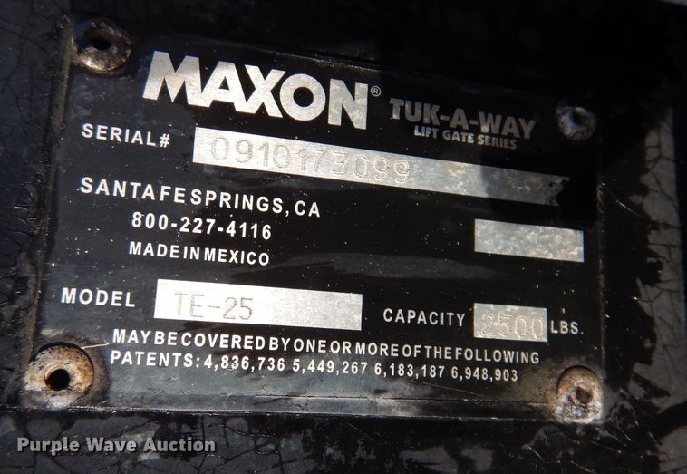 image for item KW9628 Maxon TE-25  end gate lift