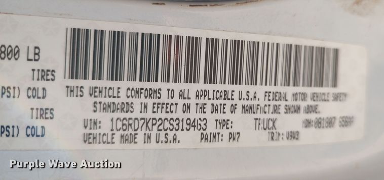 image for item LK9346 2012 Dodge Ram 1500  Crew Cab pickup truck