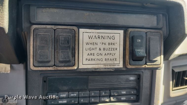 image for item LK9383 1995 Ford F800  flatbed truck with crash attenuator