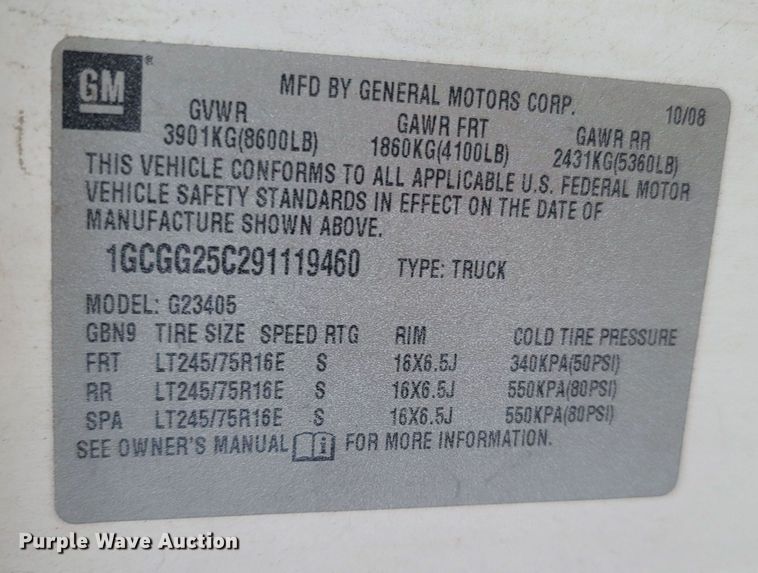 image for item LN9740 2009 Chevrolet Express 2500  van