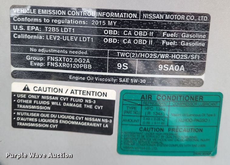 image for item LR9137 2015 Nissan NV200 SV  van