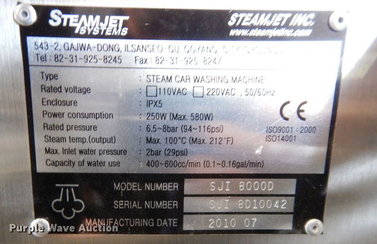 image for item LY9201 2010 Steamjet SJI 8000D  steam cleaner