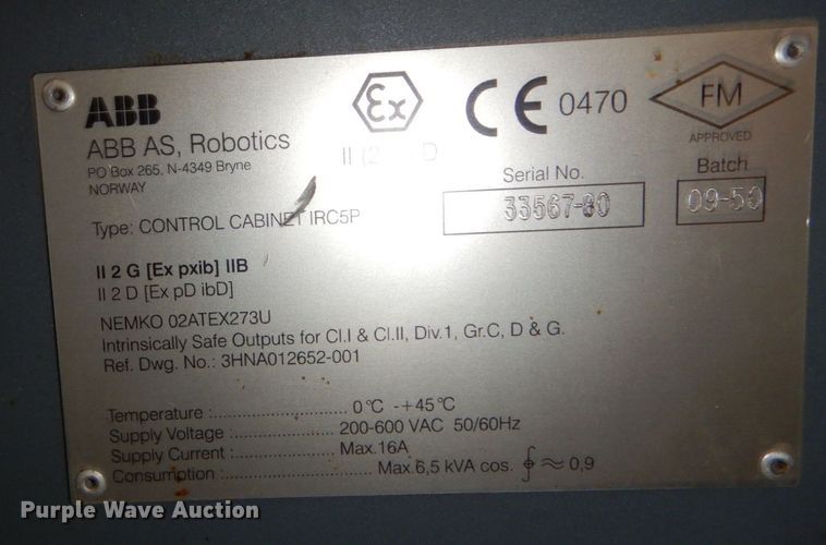 image for item LY9265 ABB AS Robotics T00F11B13V13H13  painting robot