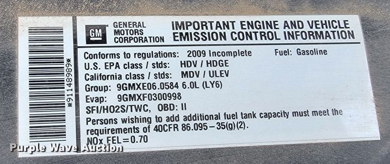 image for item ME9621 2009 Chevrolet Express 3500  box truck