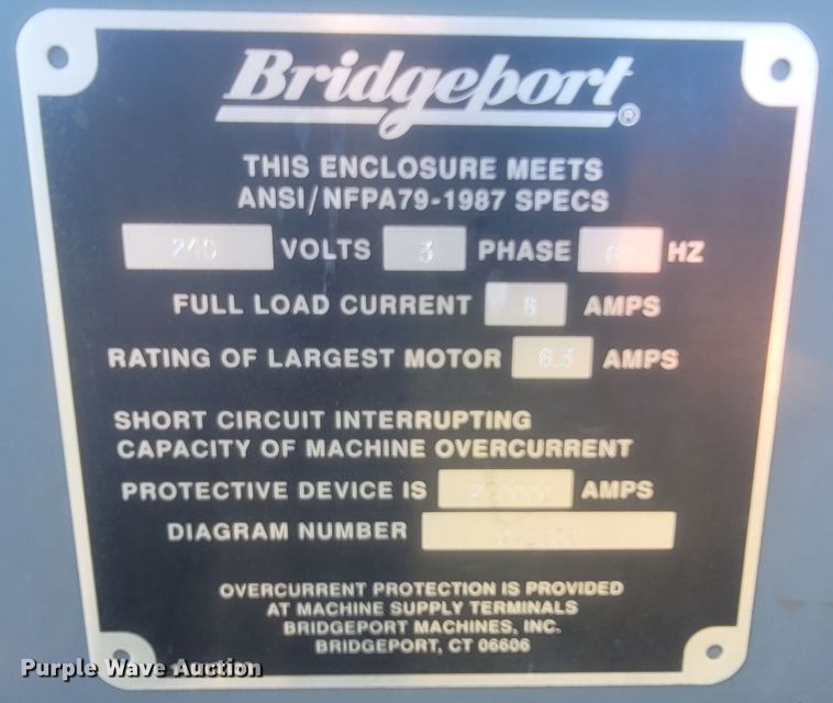 image for item MH9564 Bridgeport Trax SX  CNC vertical mill