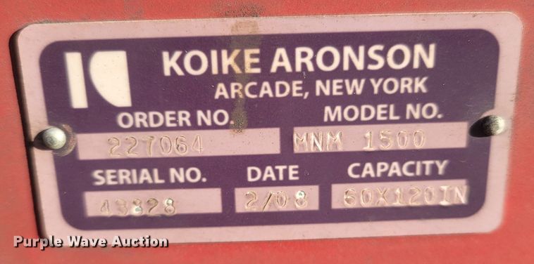 image for item MH9566 Koike Aronson MNM-1500  CNC plasma table