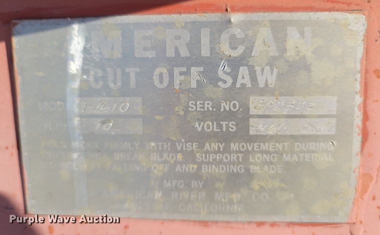 image for item MH9567 American T-1610  cut-off saw