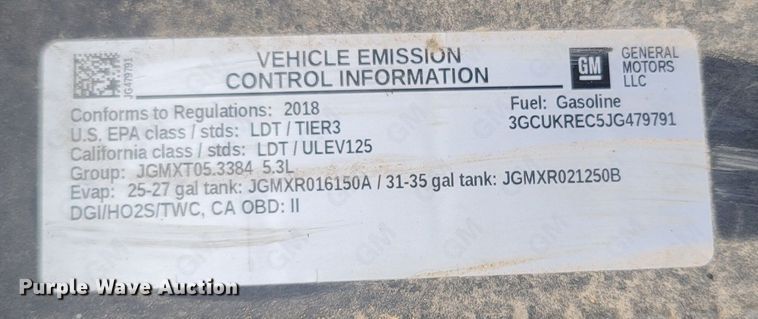 image for item MH9597 2018 Chevrolet Silverado 1500  Crew Cab pickup truck