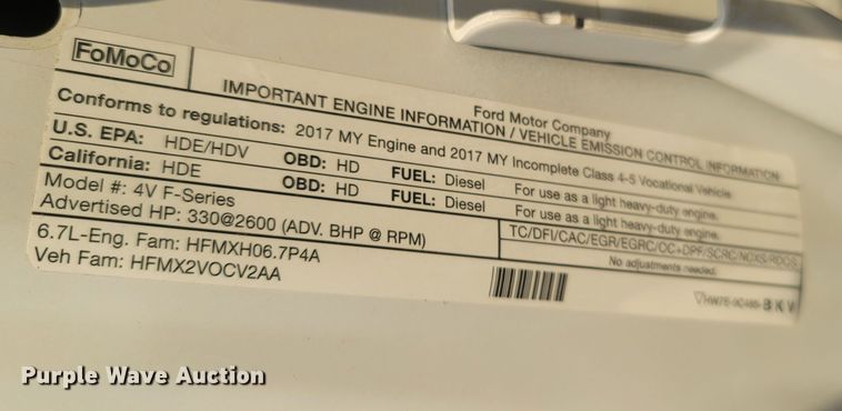 image for item MH9599 2017 Ford F550 Super Duty XL  bucket truck