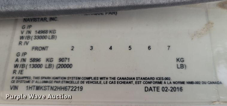 image for item MH9600 2017 International 4400  bucket truck