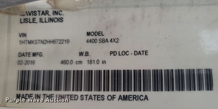 image for item MH9600 2017 International 4400  bucket truck