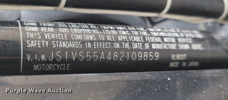 image for item MH9602 2008 Suzuki C50T Boulevard Cruiser  motorcycle