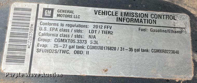 image for item MI9561 2012 Chevrolet Silverado 1500  Ext. Cab pickup truck