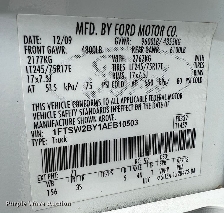 image for item MJ9236 2010 Ford F250 Super Duty XLT  Crew Cab pickup truck