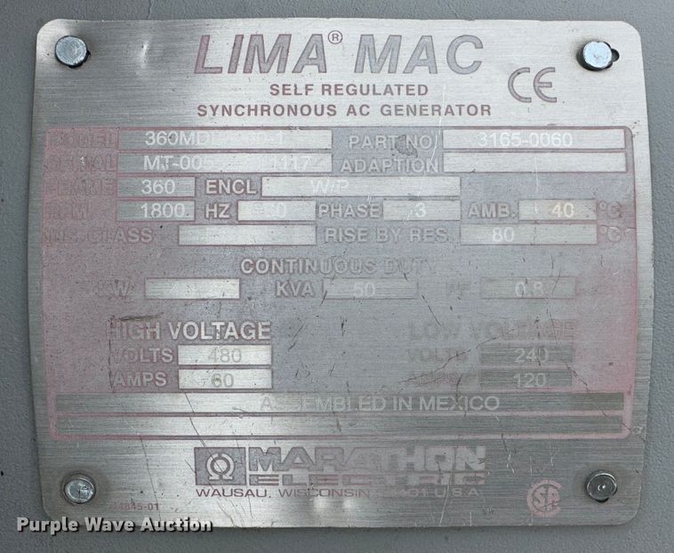 image for item MJ9257 Lima Mac 360MDL0060-1  generator