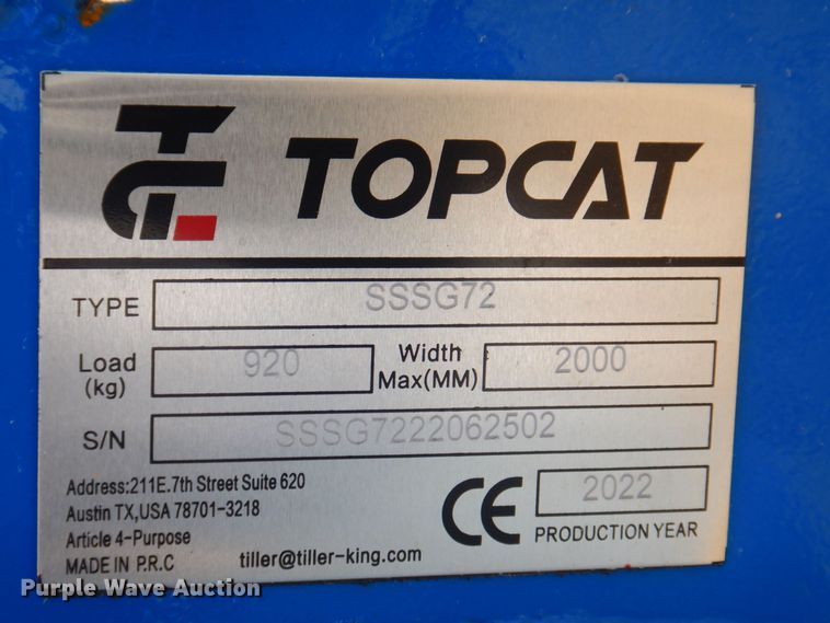 image for item MJ9925 2022 TopCat SSSG72  skid steer grader