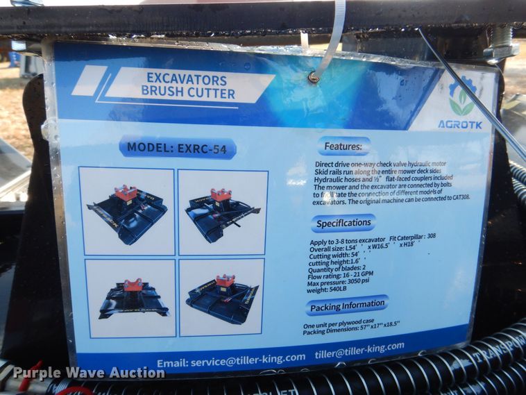 image for item MJ9929 2022 Agrotk EXRC54  excavator rotary mower