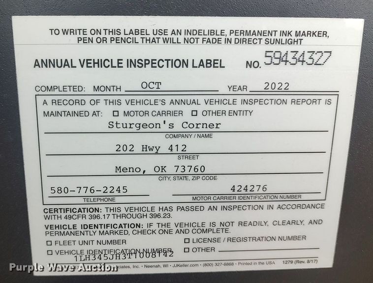 image for item MM9801 1996 Landoll 345  tilt deck equipment trailer