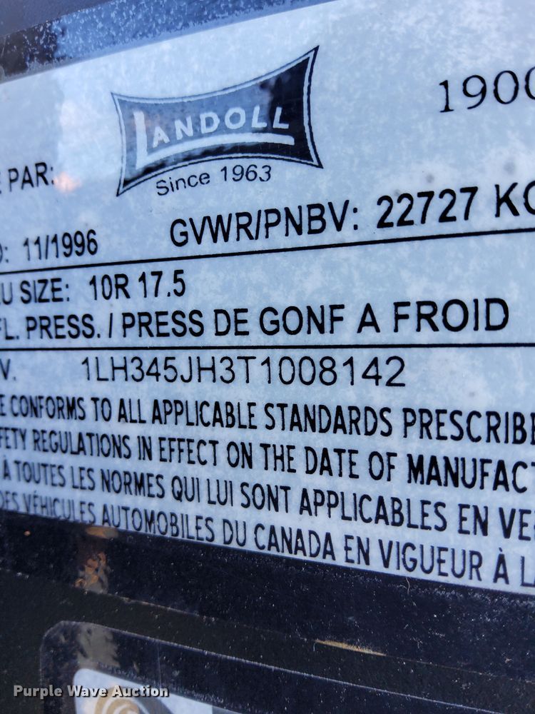 image for item MM9801 1996 Landoll 345  tilt deck equipment trailer