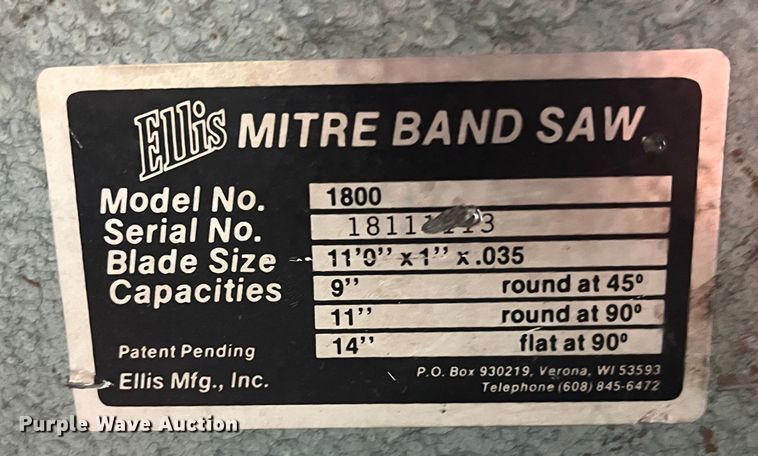 image for item MN9400 Ellis 1800  mitre bandsaw