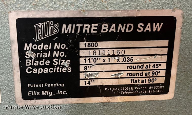 image for item MN9401 Ellis 1800  mitre bandsaw