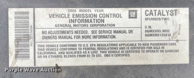 image for item MN9481 2008 Chevrolet Impala LTZ