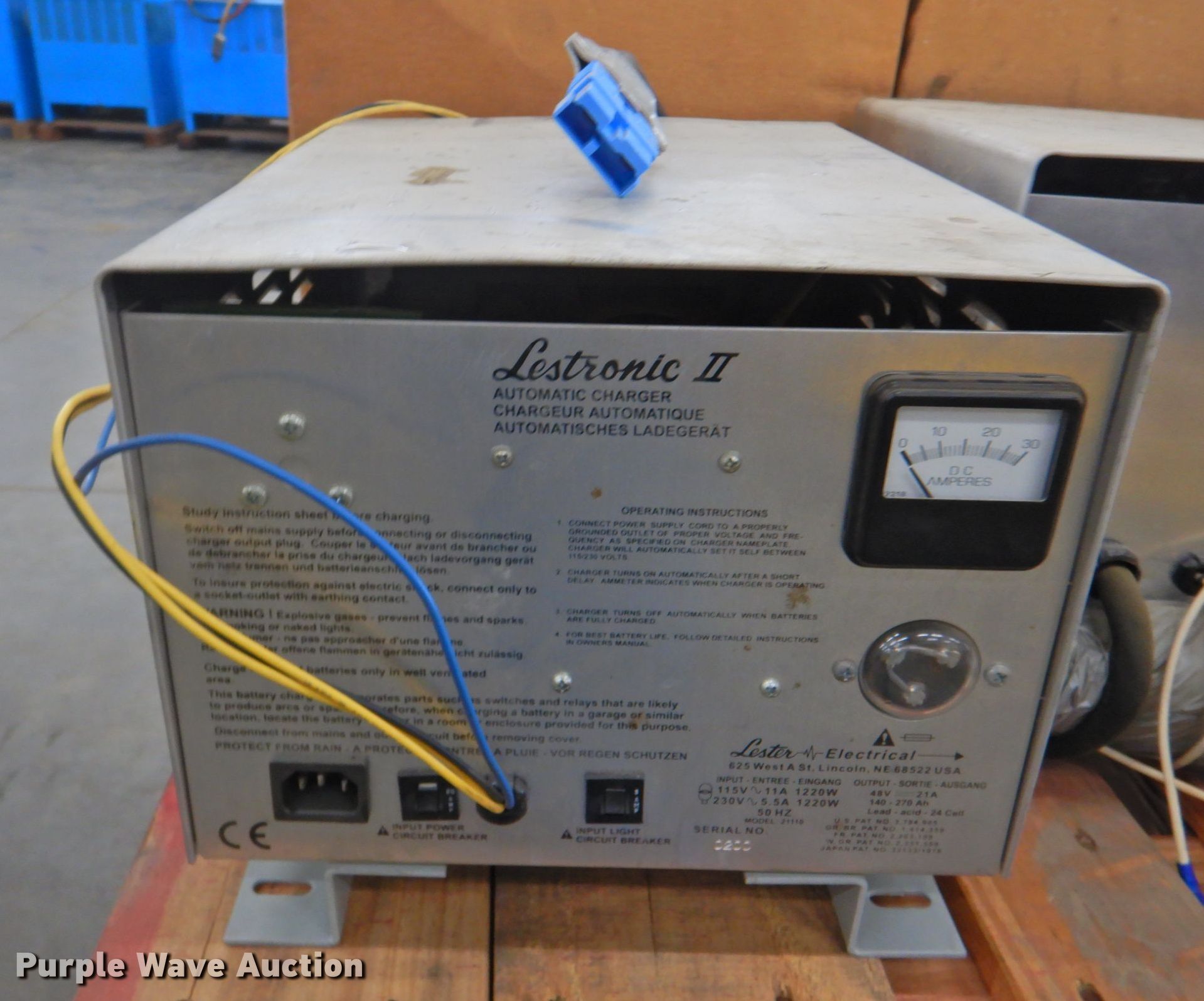 (18) Lester Electric Lestronic II 48V forklift battery chargers in