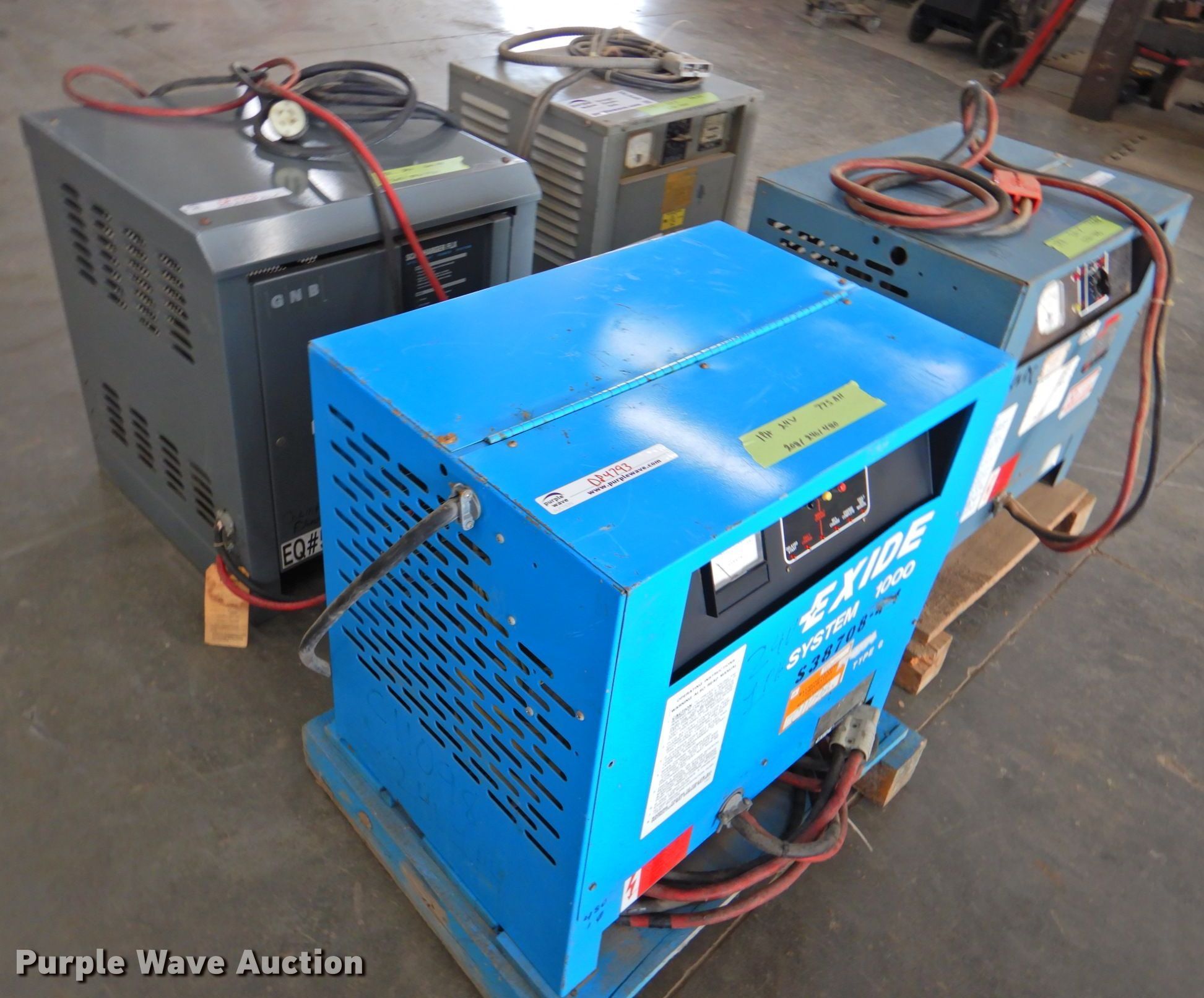 (4) 24V forklift battery chargers in Lawrence, KS Item DP4793 sold