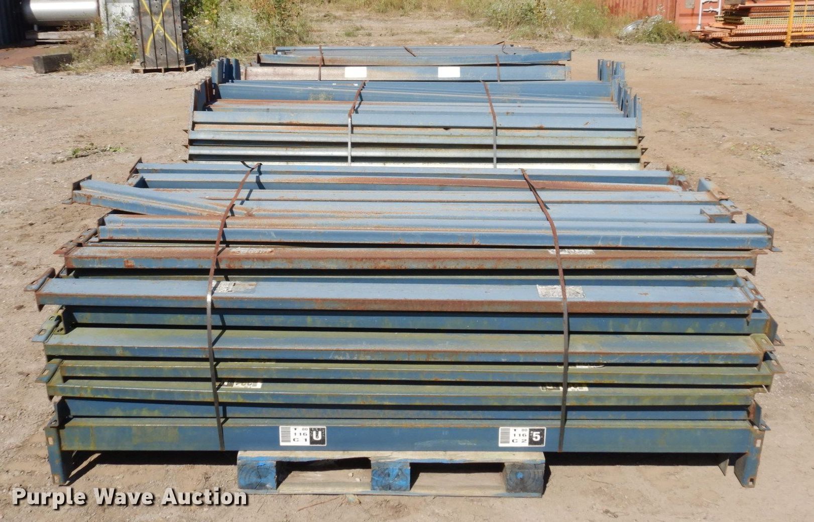 (4) pallets of Unarco TBolt pallet racking beams in Lawrence, KS