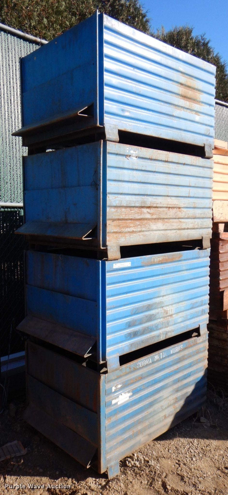 (4) steel bins in Dubuque, IA Item MJ9897 sold Purple Wave
